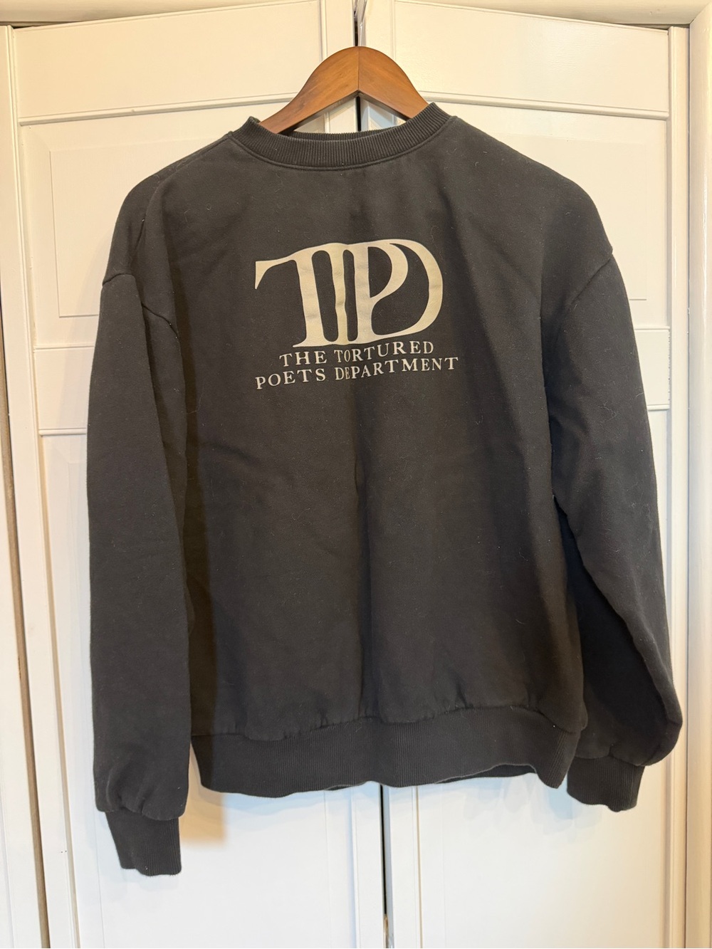 Taylor Swift Black Crewneck Sweatshirt with Light Gray Logo